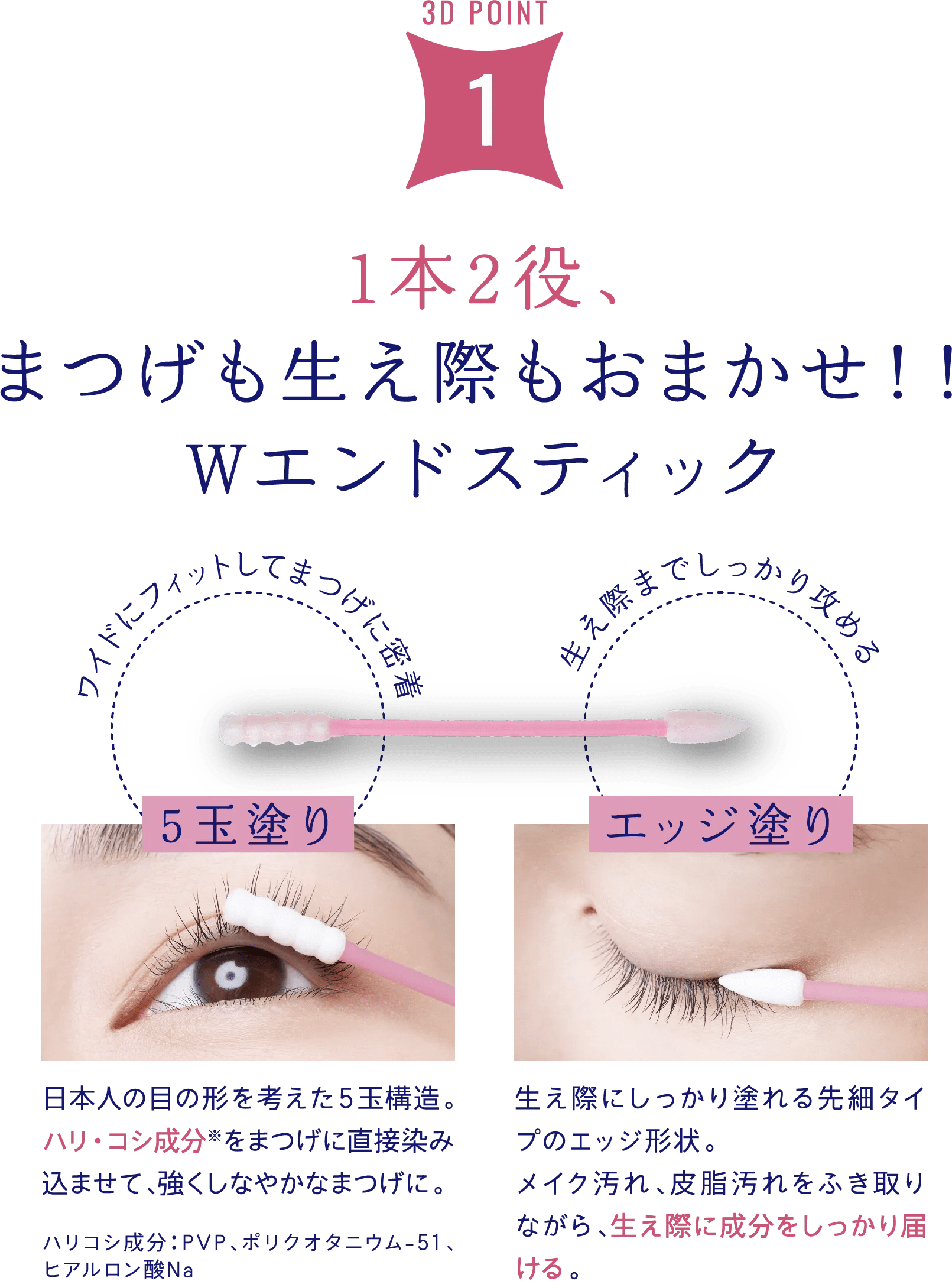 1本2役、まつげも生え際もおまかせ！！Wエンドスティック