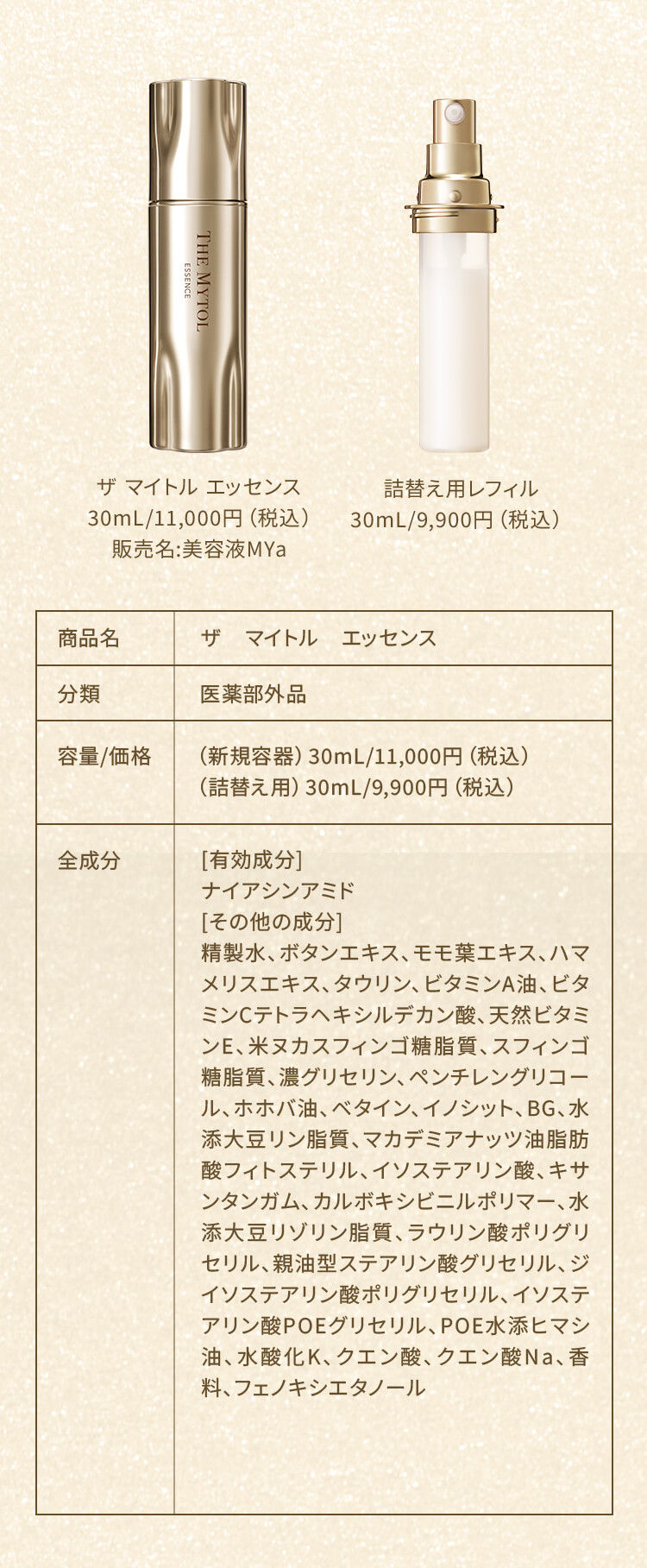 ザ マイトル エッセンス 商品情報