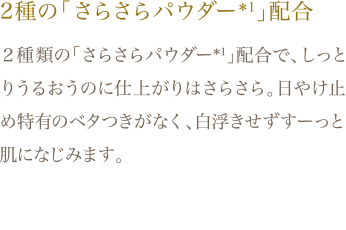 2種の「さらさらパウダー＊1」配合